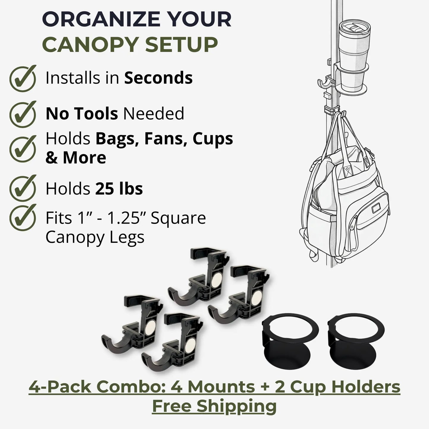 MomentLock™ Pop-Up Canopy Mount & Organizer System