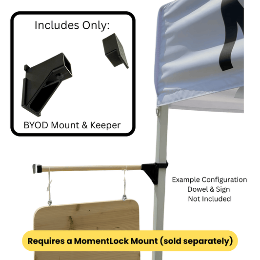 MomentLock™ BYOD Accessory Mount | Fits 5/8" Round & Square Dowels (Requires MomentLock Mount)