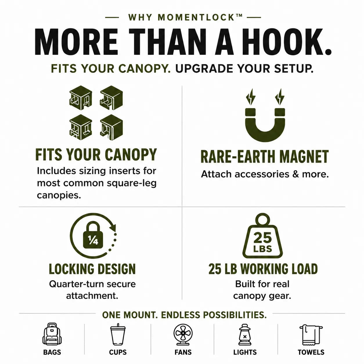 MomentLock™ Pop-Up Canopy Mount & Organizer System